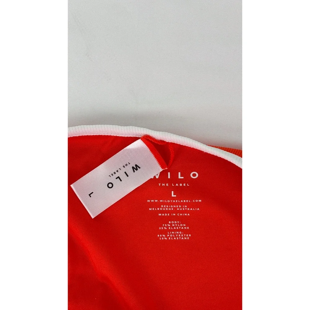 Wilo The Label 2 Piece Tankini Swimsuit Tomato Orange Womens Size Large New